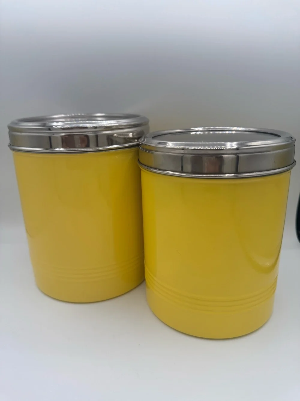 VTG Stainless Canister Set Nesting Kitchen Storage Mid Century
